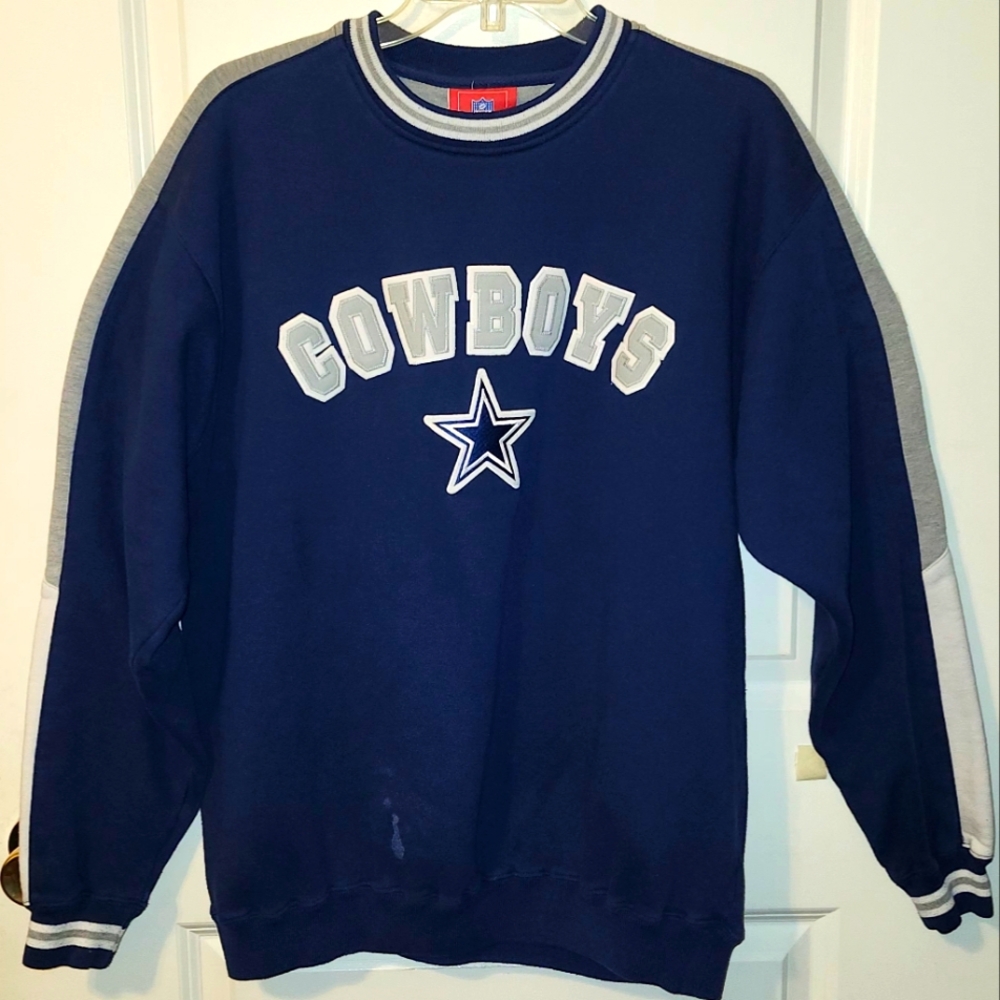 VINTAGE NFL Authentic Apparel Dallas Cowboys Embroidered Sweathshirt size Large